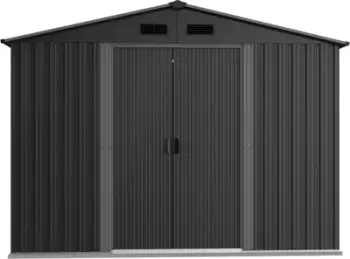 Shtëpizë kopshti metalike Saska Garden 259x257x202cm, çelik i galvanizuar, gri