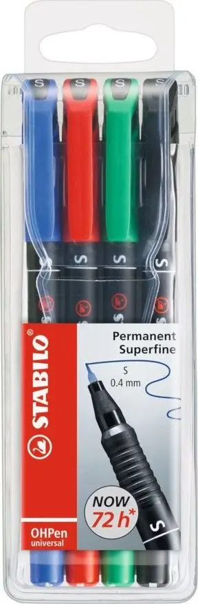 Marker permanent Stabilo Ohpen, majë 0.4 mm, i kuq