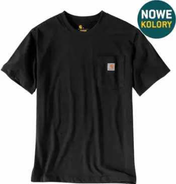 Bluzë Carhartt Workwear K87 Pocket, pambuk, me mëngë të shkurtra, e zezë, XS