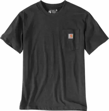 Bluzë Carhartt Workwear K87 Pocket, pambuk, me xhep, gri e errët, M