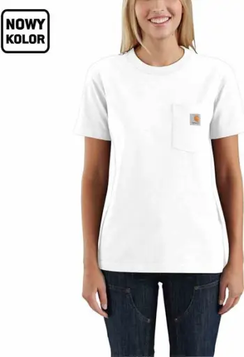 Bluzë Carhartt Workwear Pocket, pambuk, madhësia S, e bardhë