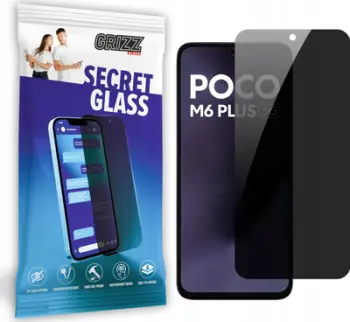 Xham privatësie Grizz SecretGlass për Xiaomi Poco M6 Plus, mbrojtje ekrani, i zi