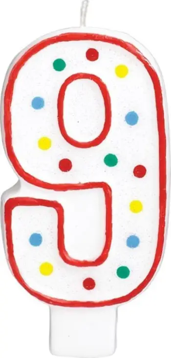 Qiri ditëlindjeje numerik Number 9, 5", shumëngjyrësh