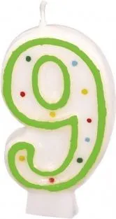 Qiri ditëlindjeje Amscan 176008, numri 8, 3", shumëngjyrësh - 1