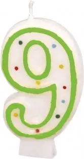 Qiri ditëlindjeje Amscan 176008, numri 8, 3", shumëngjyrësh
