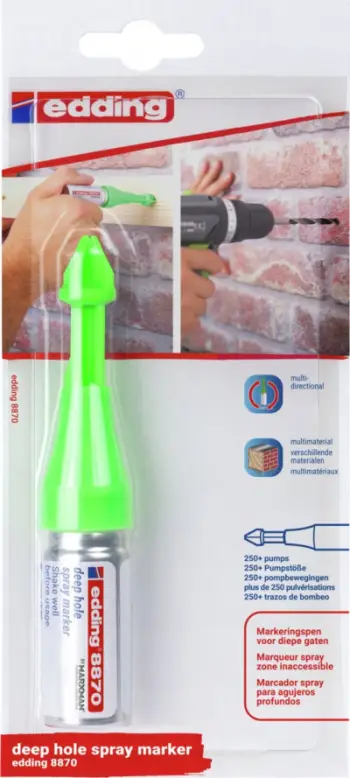 Marker sprej edding E-8870, për vrima të thella, neon jeshil