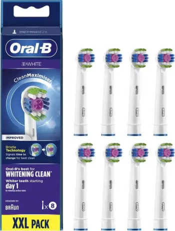 Shtojcë Oral-B për furçën elektrike të dhëmbëve CleanMaximiser EB18, 8 copë, e bardhë