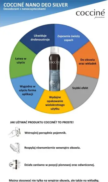 Deodorant për këpucë Coccine Nano Deo Silver, sprej 150 ml