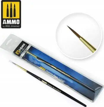 Furçë pikture Ammo by MIG 2 Premium Kolinsky Round, për modele, MIG 8603