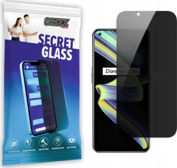 Xham privatësie për ekran Realme X7 Max 5G Grizz SecretGlass, mbrojtje kundër rënieve, kundër gërvishtjeve, transparent