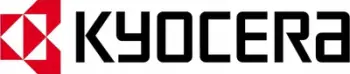 Logo zyrtar Kyocera, version horizontal, i kuq e zi