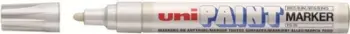 Marker Uni Mitsubishi PX20, me bazë vaji, majë e rrumbullakët, i bardhë
