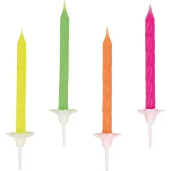Qirinj ditëlindjeje Falksson Birthday Candles, 6 cm, set 12 copë, shumëngjyrëshe