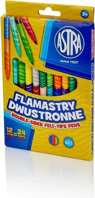 Markera me dy maja Astra, 12 copë, 24 ngjyra