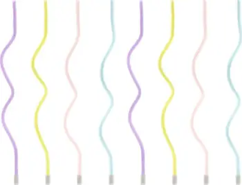 Qirinj ditëlindjeje Party Deco Twisted, 14 cm, 8 copë, shumëngjyrësh