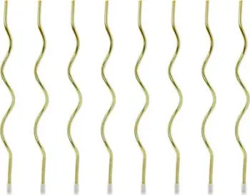 Qirinj të përdredhur për ditëlindje Twisted, 14 cm, set 8 copë, ngjyrë ari metalik