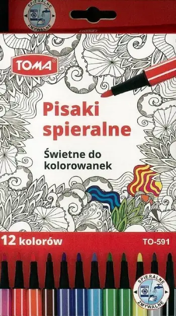 Markera larës Toma Washable, set 12 ngjyra, për fëmijë, shumëngjyrëshe