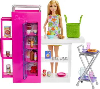 Set lodër Barbie Mattel Dream Pantry HJV38, kuzhinë me pajisje, mbi 25 aksesorë