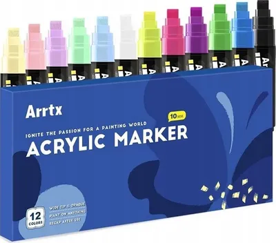 Markera akrilik ARRTX LC303274, 12 ngjyra, majë felt-tip - 1