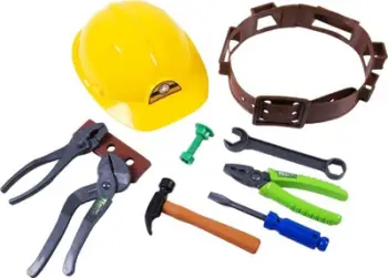Set lodër ndërtimtari Icom Polska Little Builder With Belt, me kaskë dhe brez, për fëmijë