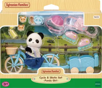 Set lodër Sylvanian Families Cycle and Skate, Pookie Panda girl Rosalina, biçikletë dhe patina, shumëngjyrësh