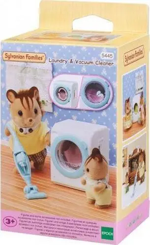 Set lodrash Epoch Sylvanian Families Washing Machine and Vacuum Cleaner 5445, lavatriçe dhe fshesë me korrent, plastikë shumëngjyrëshe
