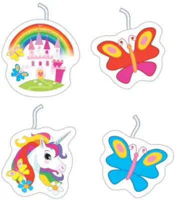 Kandila dekorativë Unicorn Pick, për torta, shumëngjyrësh