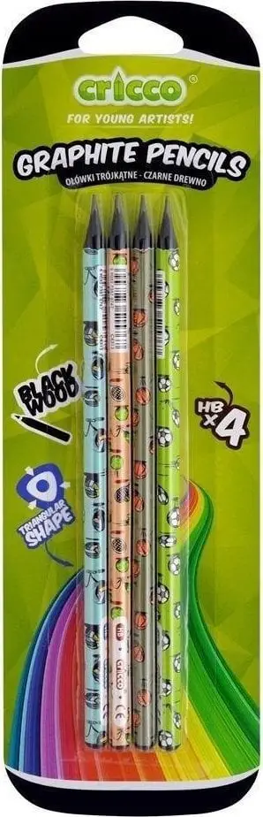 Laps trekëndor Cricco Triangular Pencil Black Wood, HB, i zi