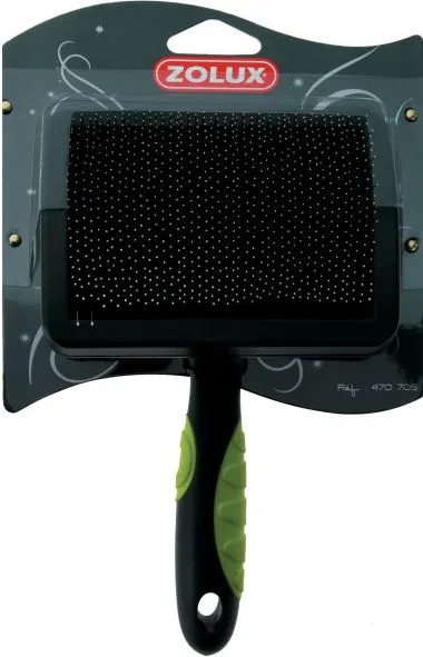 Furçë slicker për qen Zolux Anah, gjilpëra inoksi, dorezë ergonomike - 1