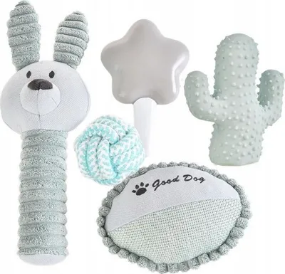 Set lodrash Barry King Gift 5in1 për qen, 5 copë, gri blu - 1