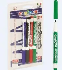 Markera për tabela Carioca Whiteboard, set 4 copë, maja 2.8mm, shumëngjyrëshe