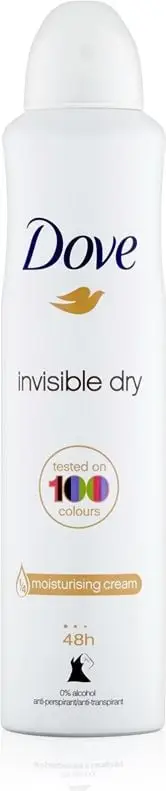 Deodorant spraj Dove Invisible Dry, 250ml, antiperspirant, i bardhë