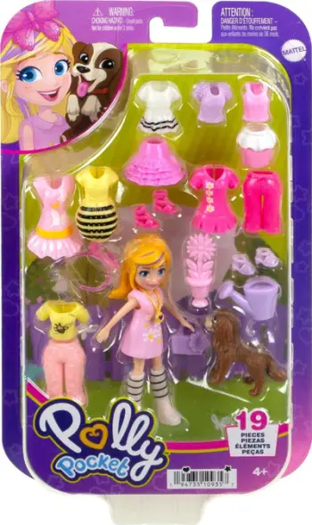 Set lodrash Mattel Polly Pocket Lila Rainbow, kukull me aksesorë, shumëngjyrëshe
