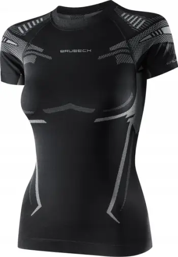 Bluzë sportive Brubeck SS13690 DRY, për gra, me mëngë të shkurtra, XL, e zezë grafit