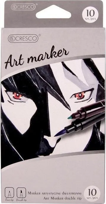 Set markera artistikë Cresco Double-Sided, 10 ngjyra, dyanshëm - 1