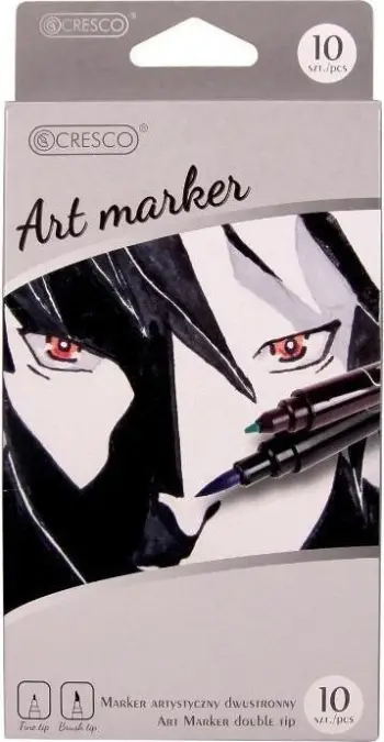 Set markera artistikë Cresco Double-Sided, 10 ngjyra, dyanshëm