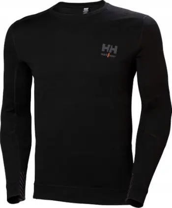 Bluzë termike Helly Hansen Workwear Lifa Merino Crew Neck, me mëngë të gjata, për meshkuj, e zezë