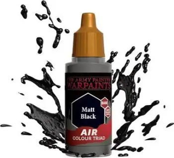 Bojë akrilike për airbrush Army Painter Warpaints Air Matte Black, 18ml, e zezë mat