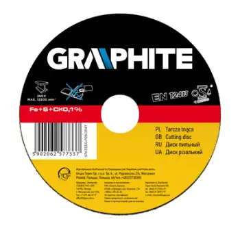 Disk prerës për metal Graphite 57H690, 125 x 0.8 x 22.2 mm