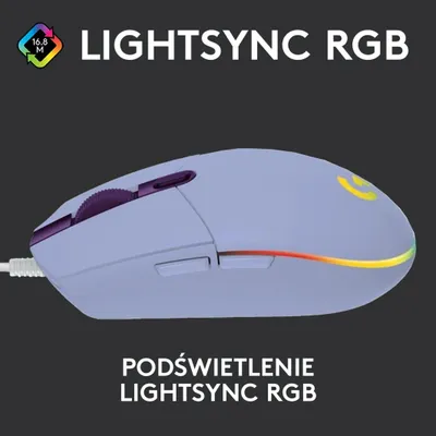 Maus Logitech G102 Lightsync vjollcë (910-005854) - 3