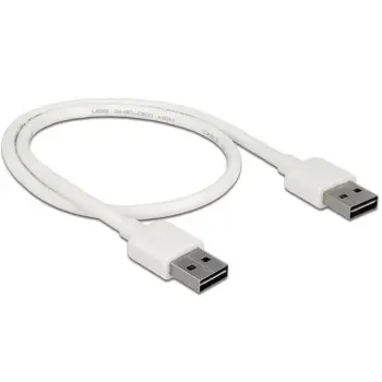 Kabllo USB DELOCK EASY 2.0 Type-A to Type-A 0.5m – Bardhë
