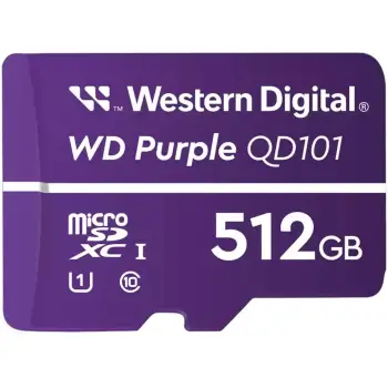 Kartë Memorie SD CARD WD Purple 512GB Surveillance microSD XC Class – 10 UHS 1