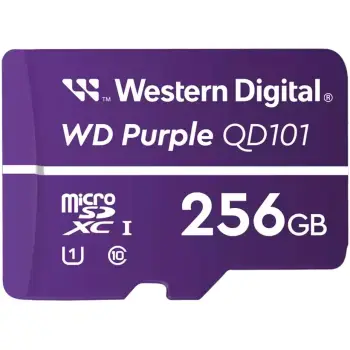 Kartë Memorie SD CARD WD Purple 256GB Surveillance microSD XC Class – 10 UHS 1