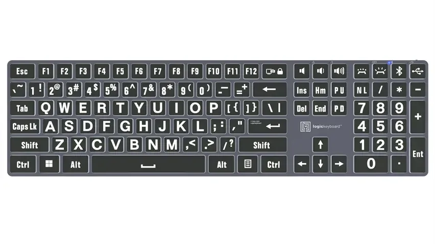 Tastierë Me kabllo Logickeyboard XL-Print TITAN / DE Layout / PC – Zezë - 1