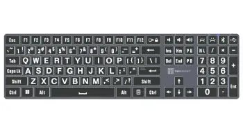 Tastierë Me kabllo Logickeyboard XL-Print TITAN / DE Layout / PC – Zezë