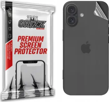 Folie mbrojtëse Grizz SatinSkin për Apple iPhone 16, pjesa e pasme, transparente
