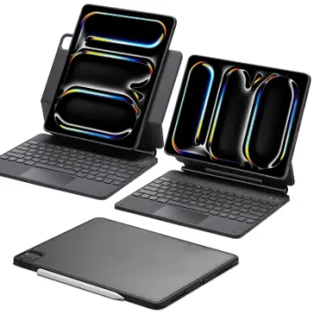 Mbrojtëse me tastierë ESR Rebound Magnetic 360, për iPad Pro 13" (M5) 2025, iPad Pro 13" (M4) 2024, e zezë