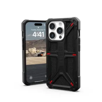 Mbulesë UAG Monarch Pro për iPhone 15 Pro, me MagSafe, Kevlar e zezë