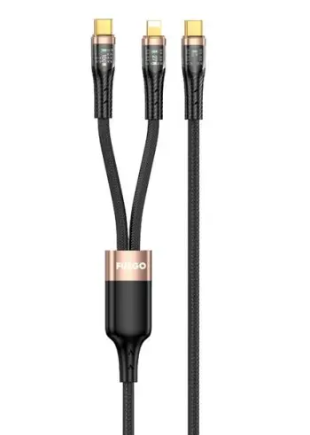 KABELL PER MOBILE FUEGO FG231 TYPE-C/TYPE-C/LIGHTNING BLACK