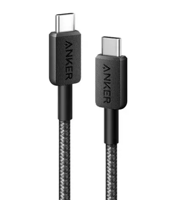 Kabllo USB-C në USB-C ANKER 322 0.9 m 60W e thurur, e zezë